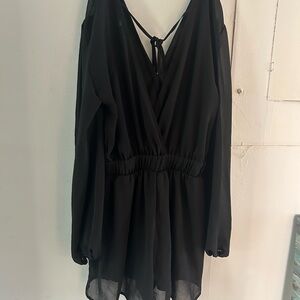 Fashion Nova Black Long Sleeve Romper